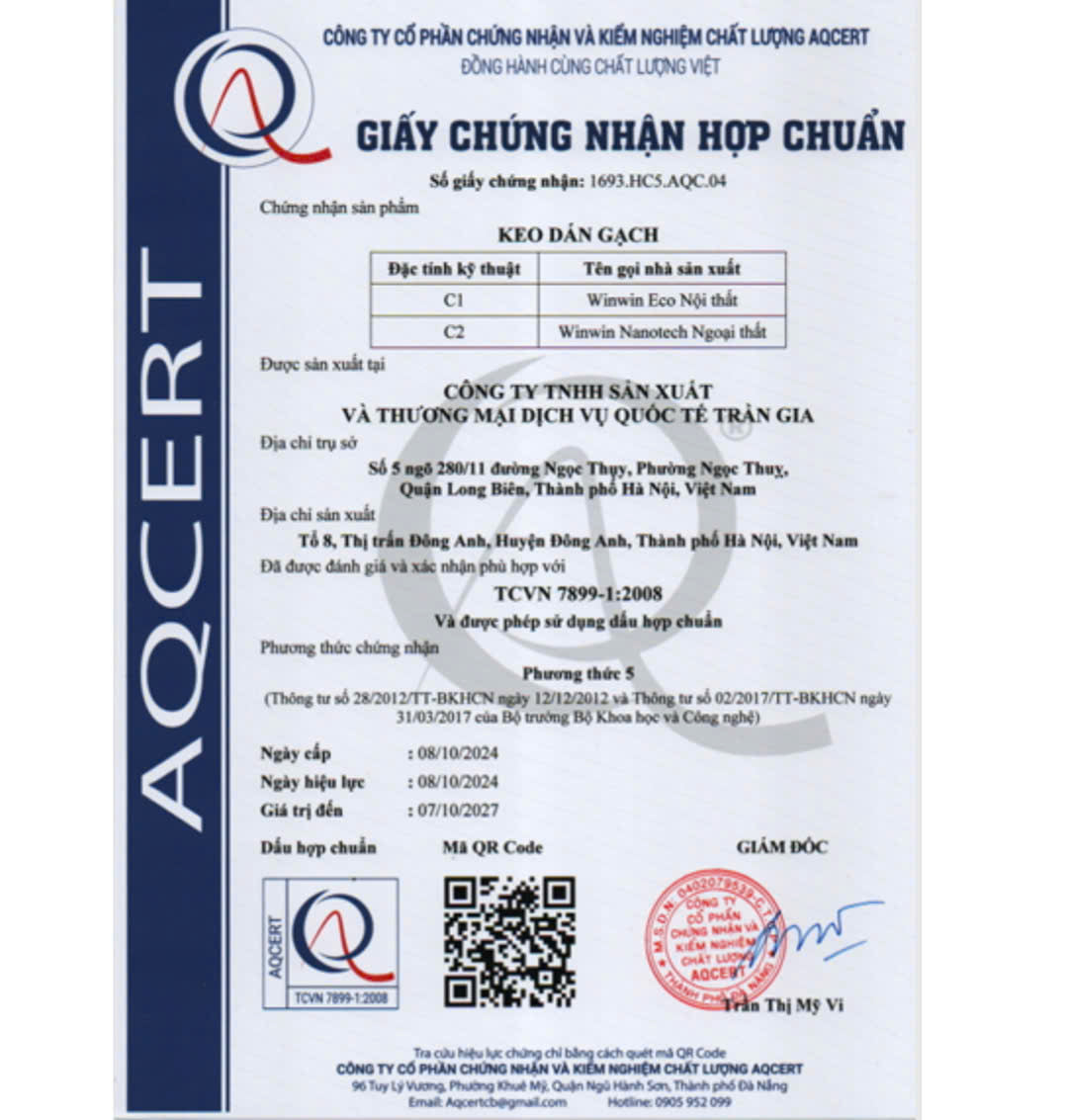 Keo dán gạch WIN WIN NANO TECH