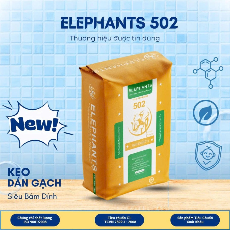 Keo dán gạch ELEPHANTS 502 (YELLOW)